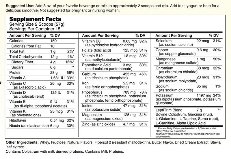 LeptiTrim6 Vanilla Meal Replacement Shake image 2