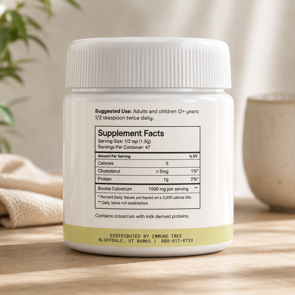Colostrum6 Powder (Grass-Fed) | 100% Bovine Colostrum Immune Support, Gut Health & Vitality Supplement | 2.5 oz