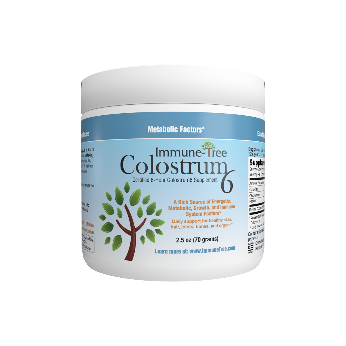 Colostrum6 Powder (Grass-Fed) | 100% Bovine Colostrum Immune Support, Gut Health & Vitality Supplement | 2.5 oz