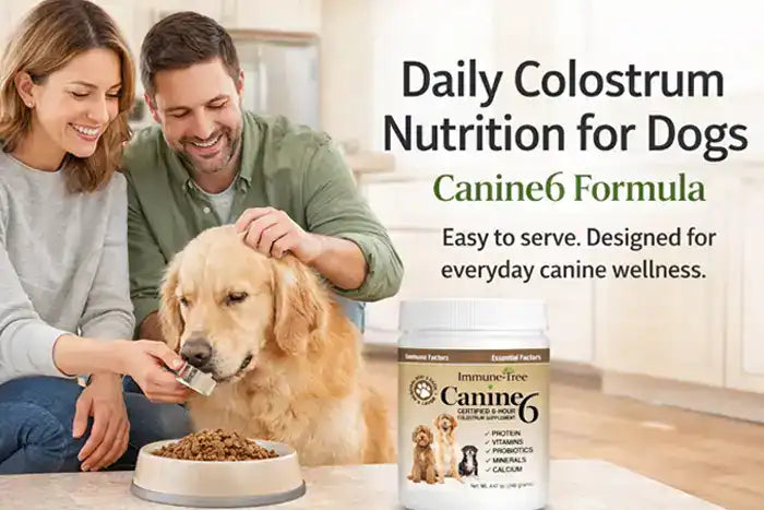 Daily colostrum nutrition for dogs