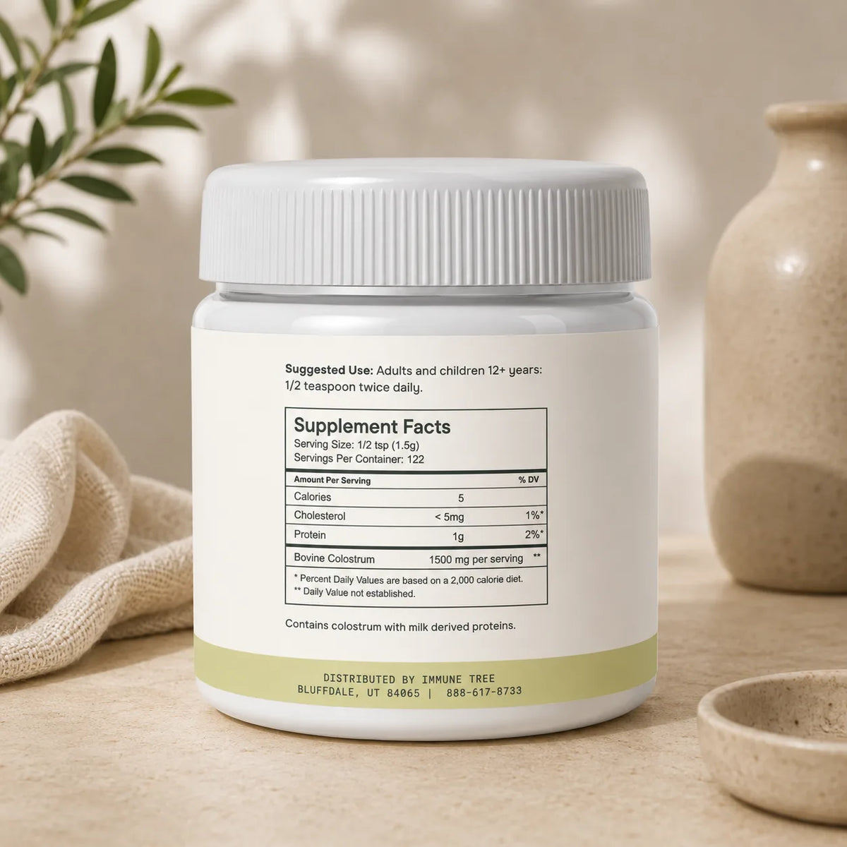 Colostrum6 Powder (Grass-Fed) | 100% Bovine Colostrum Immune Support, Gut Health & Vitality Supplement | 6.5 oz