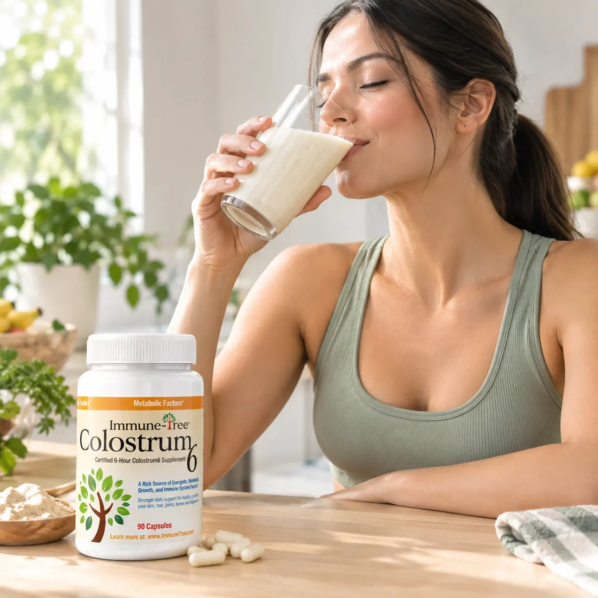 Colostrum6 (Grass-Fed) | 100% Pure Bovine Colostrum Supplement for Adults & Kids | 90 Capsules